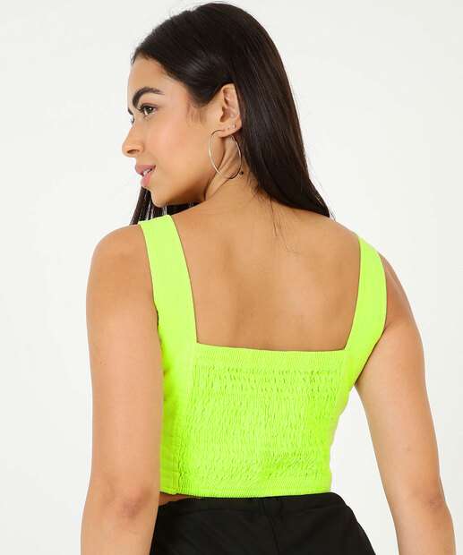 Blusa Cropped Feminina Sarja Lastex Disparate