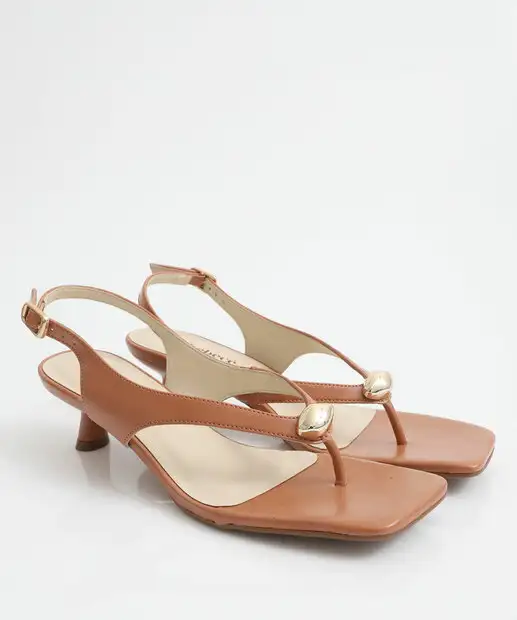 Sandália Salto Fino Feminina Bebecê Caramelo