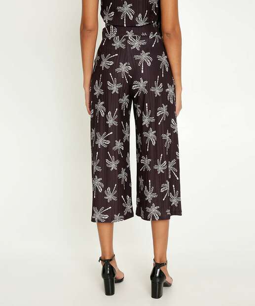 Calça Feminina Pantacourt Estampa Coqueiros Marisa