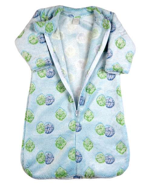 Saco de Dormir Bebe Casulo Pijama Cobertor Soft Estampado Grosso Ziper - Azul