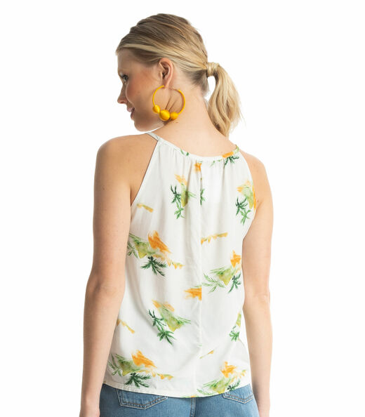 Blusa de Alça Feminina Infinita Cor Branco