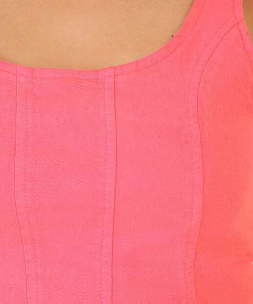 Blusa Cropped Feminina Sarja Lastex Disparate