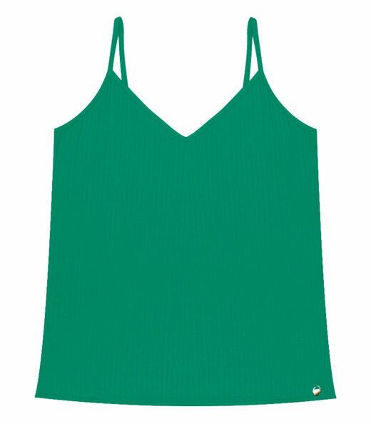 Blusa De Alça Feminina Ribana Canelada Rovitex Verde