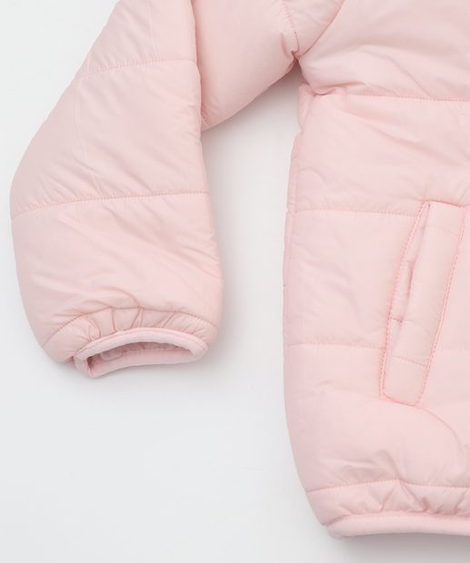 Jaqueta Infantil Puffer Capuz Marisa Tam 4 a 10 Rosa