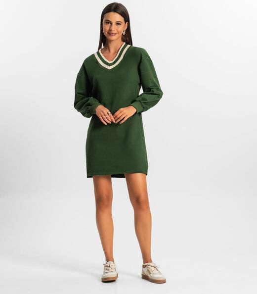 Vestido Feminino Moletom Rovitex Verde