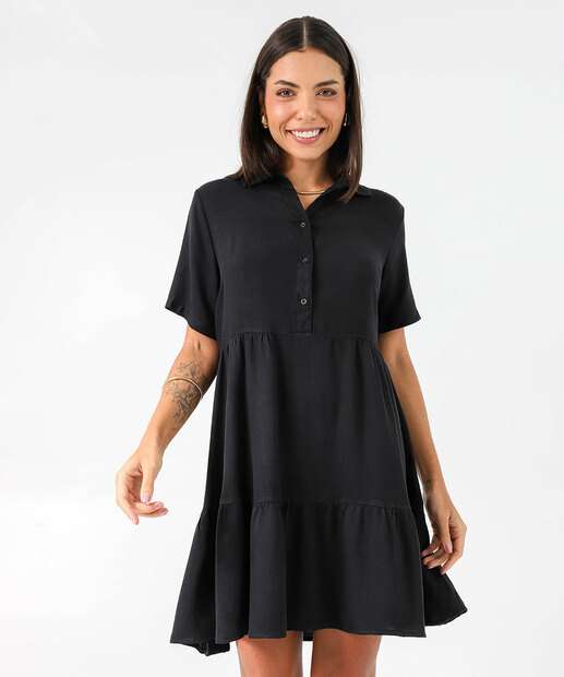 Image_Vestido Feminino Manga Curta Marisa Preto