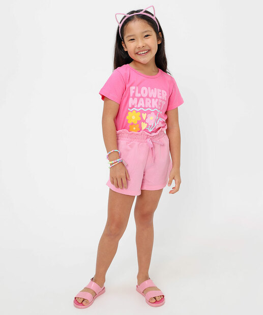Blusa Infantil Estampa Frontal Marisa Tam 4 a 10 Rosa