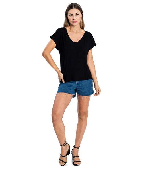 Blusa Feminina Viscotorcion Rovitex Preto