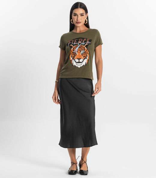 Blusa T-Shirt Feminina Estampada Select Verde