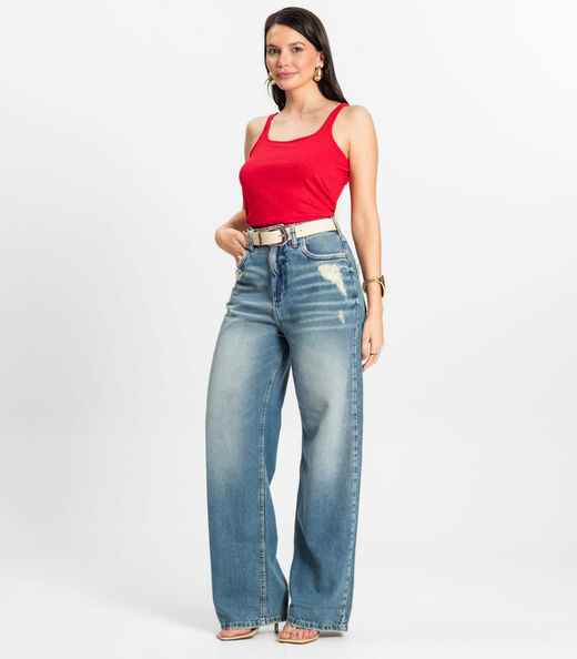 Regata em Ribana Canelada Rovitex Vermelho