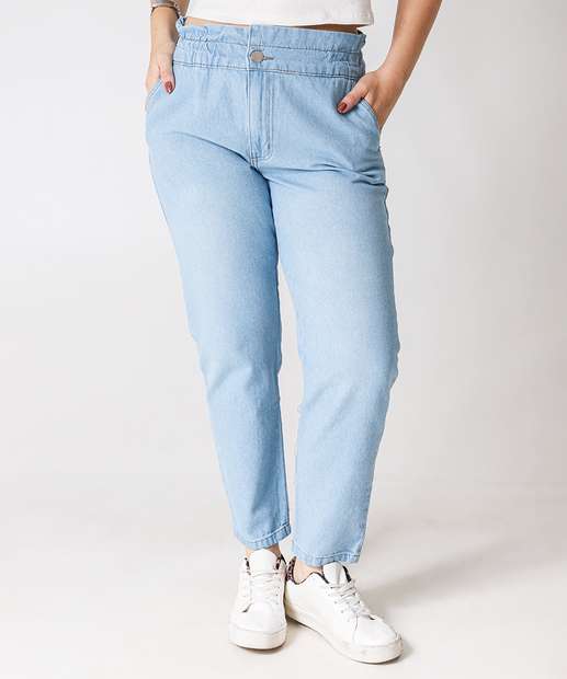Calça Jeans Feminina Clochard Bolsos Azul