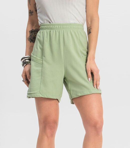 Shorts Feminino Moletinho Infinita Cor Verde