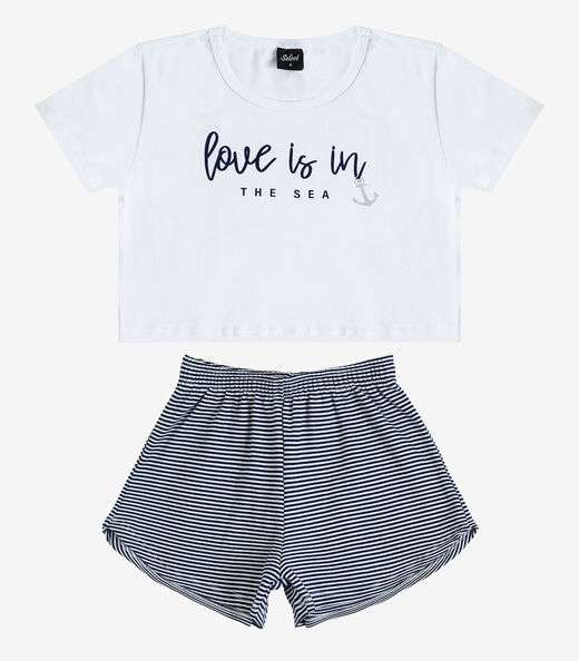 Conjunto Infantil Blusa e Shorts Select Branco
