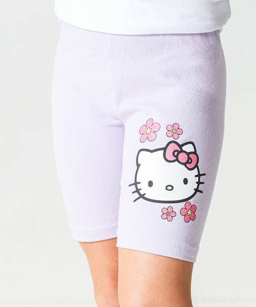 Bermuda Infantil Ciclista Hello Kitty a 10 Lilás