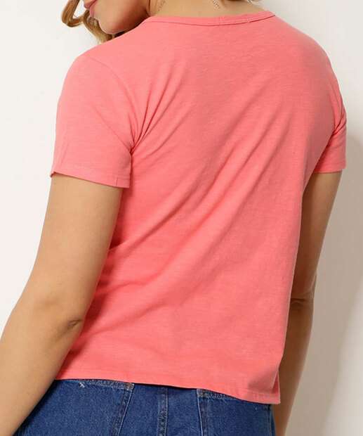 Blusa Feminina Básica Flamê Manga Curta Marisa