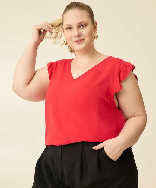 Blusa Básica Blusa Branca Feminina Marisa Blusa Plus Size Blusa