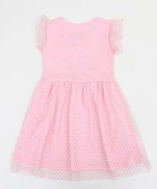 Vestido Infantil Tule Strass Minnie Tam 1 a 3 Rosa