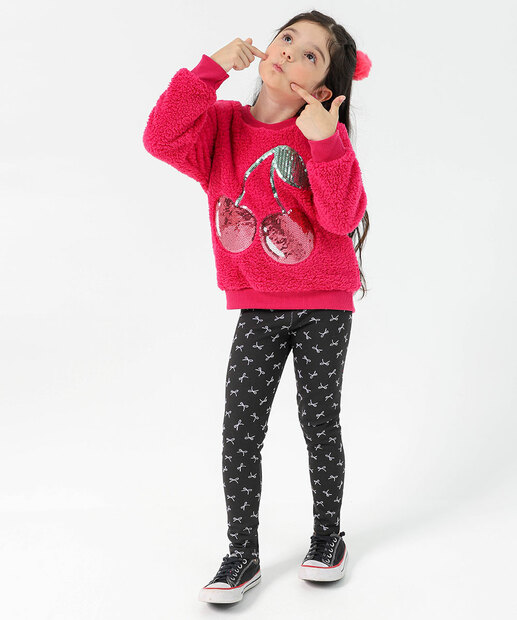 Blusão infantil Sherpa Marisa Tam 04 ao 10 Rosa