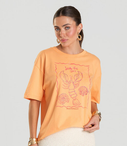 Image_Blusa Feminina Manga Curta Oversized Dianna Laranja