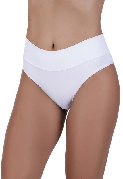 Calcinha Básica Canelada Concept Lingerie Branco