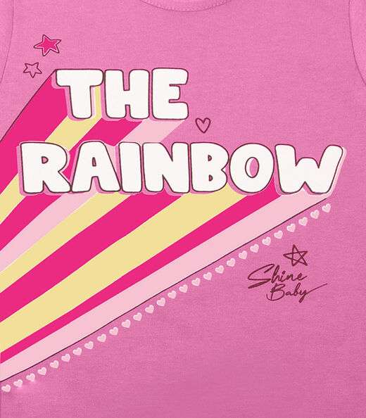 Vestido Infantil Rainbow Infinita Cor Rosa