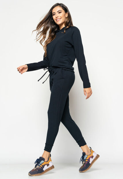 Calça  Comfy Jogger  Moletinho Preta Salvatore Fashion