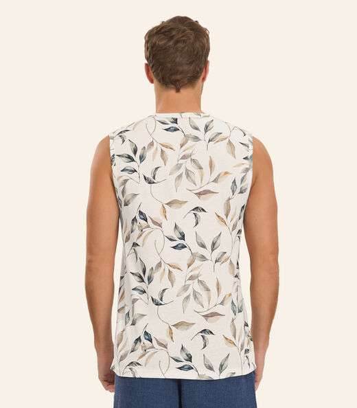 Regata em Meia Malha Masculina Diametro Bege