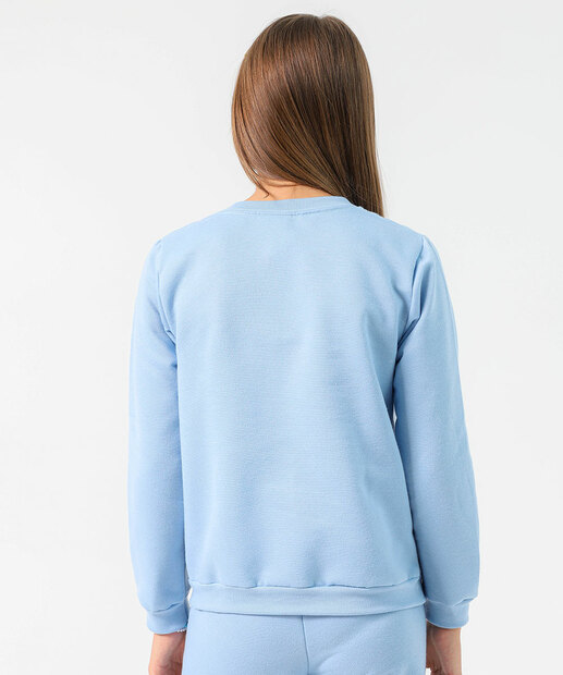 Blusão Infantil Moletom Estampado Marisa Tam 10 a 16 Azul