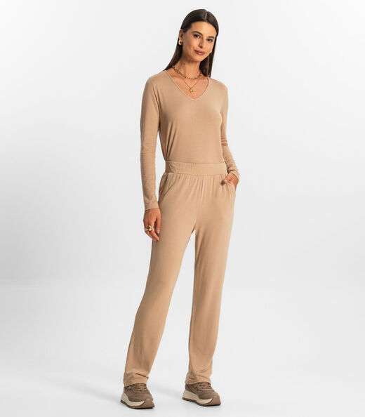 Image_Calça Feminina Em Molecotton Rovitex Marrom