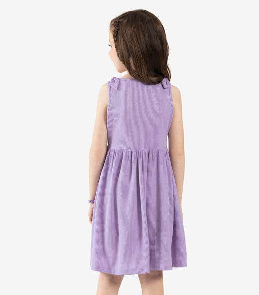 Vestido Infantil Canelado Lurex Rovi Kids Roxo
