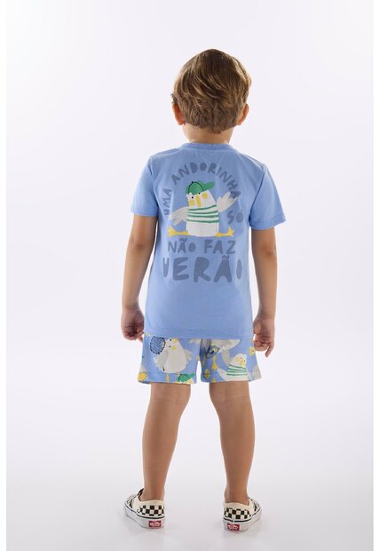 Conjunto Menino Camiseta e Short Três e Já