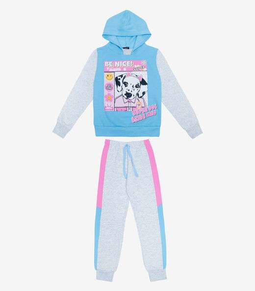 Conjunto Infantil Menina Blusão Com Calça Select Azul