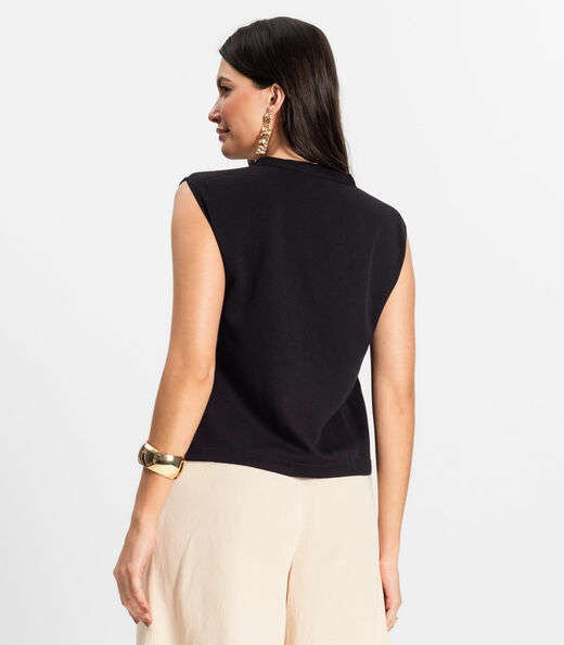 Camisa Feminina Viscose Sarjada Pesada Rovitex Preto