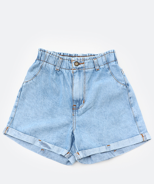 Image_Short Juvenil Jeans Clochard Barra Dobrada Tam 10 a 16 Azul