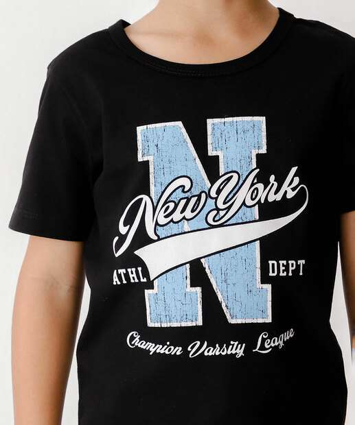 Camiseta Infantil Manga Curta Estampada MR Tam 4 a 10