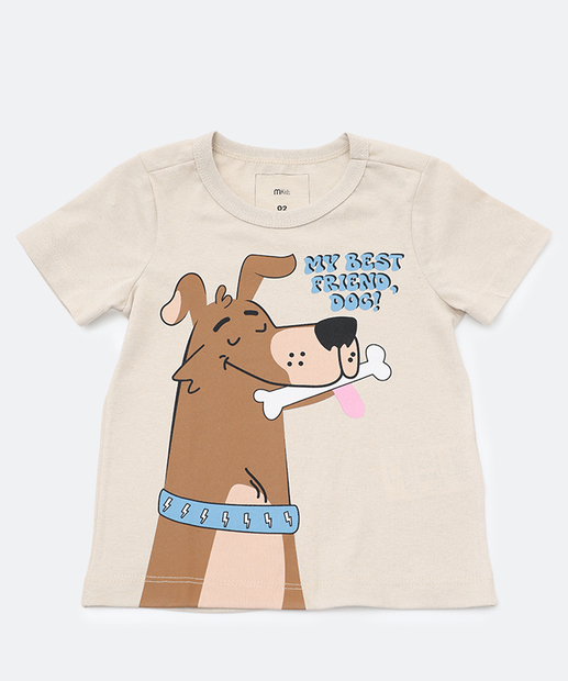 Image_Camiseta Infantil Estampa Cachorro Marisa Tam 1 a 3 Bege