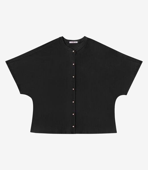 Camisa Manga Curta Feminina Plus Size Secret Glam Preto