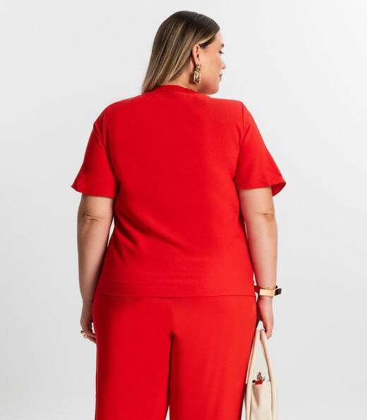 Blusa Feminina Plus Size Secret Glam Laranja