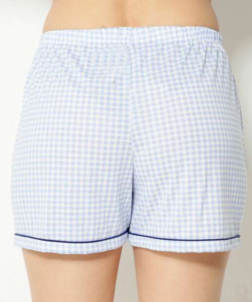 Pijama Feminino Estampa Xadrez Manga Curta Marisa