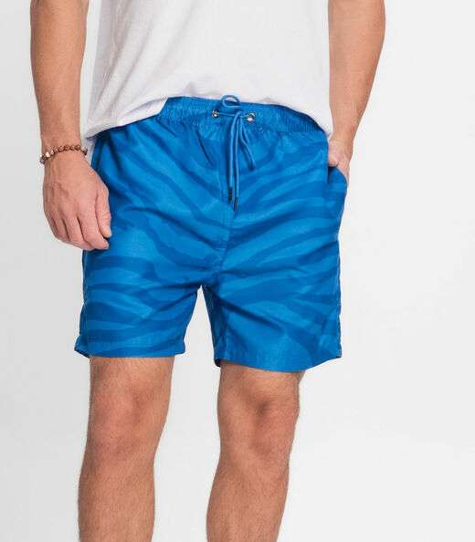 Bermuda Masculina Microfibra Estampada Rovitex Azul