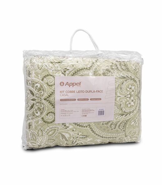 Kit Cobre Leito Matelassê Solteiro Appel Bege