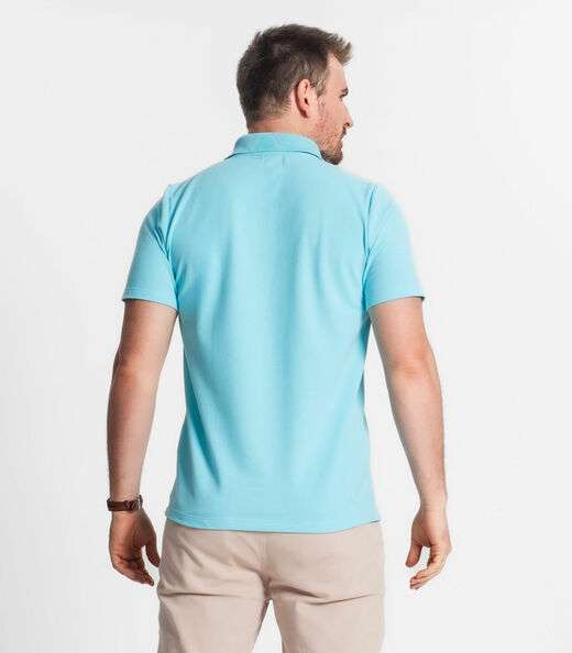Camisa Polo Básica Masculina Diametro Azul