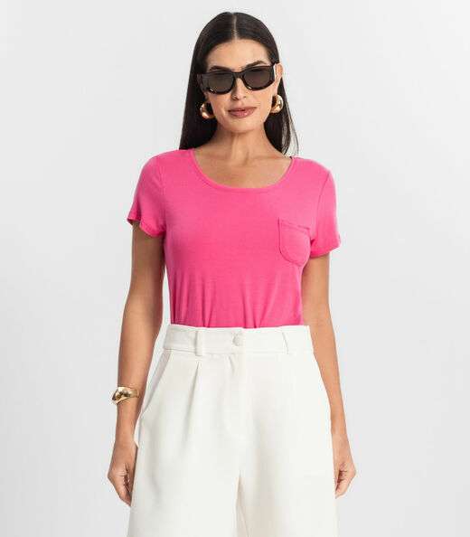 Image_Blusa Feminina Viscotorcion Com Bolso Rovitex Rosa