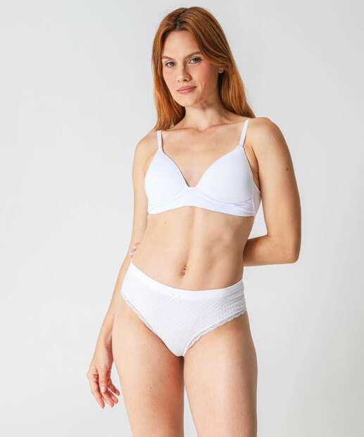 Kit 2 Calcinhas Biquíni Recorte Renda Marisa Preta