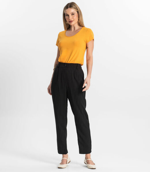Blusa Feminina Viscotorcion Básica Rovitex Amarelo