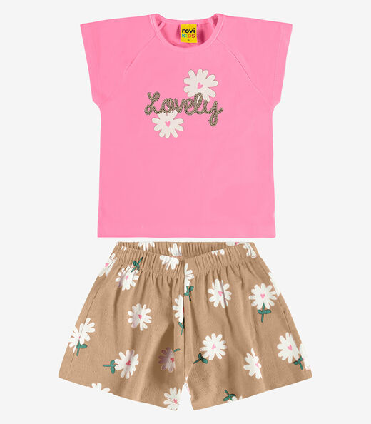 Image_Conjunto Blusa com Shorts Cotton Rovi Kids Rosa