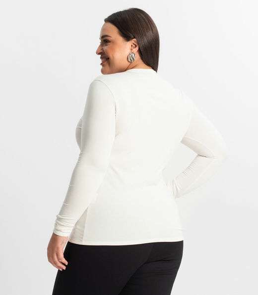 Blusa Térmica Feminina Plus Size Secret Glam Bege