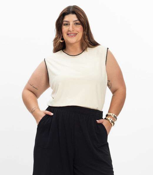 Image_Regata em Viscose Feminina Plus Size Secret Glam Bege