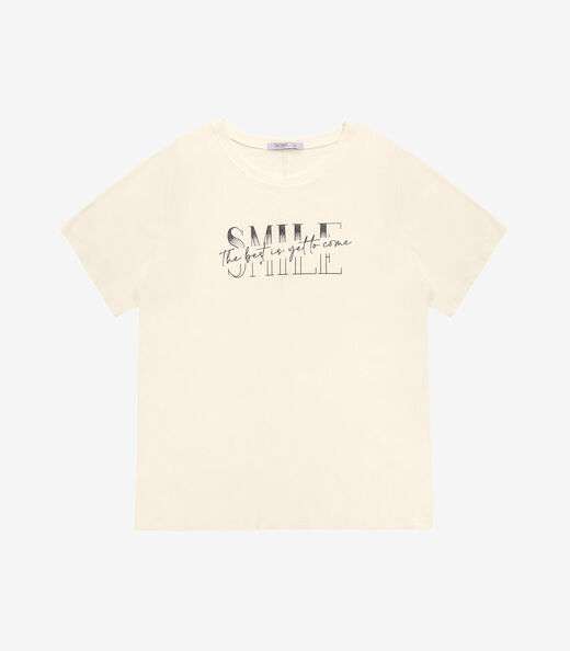 Camiseta Feminina Plus Size Secret Glam Bege