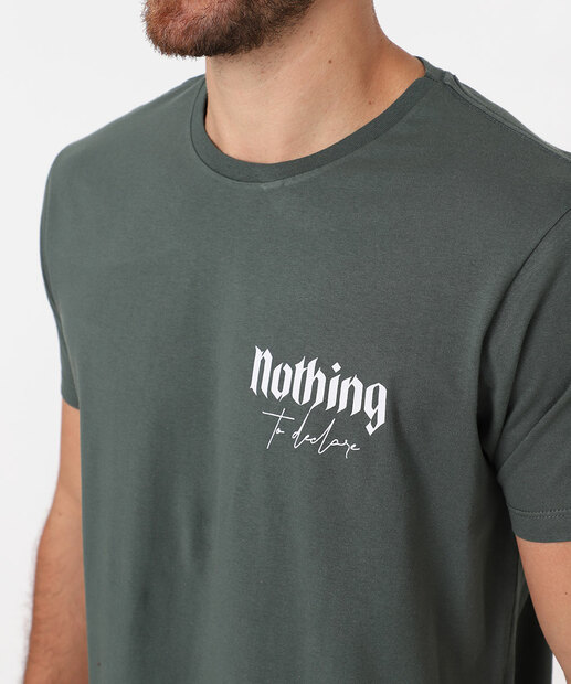 Camiseta Masculina Estampada Marisa Verde
